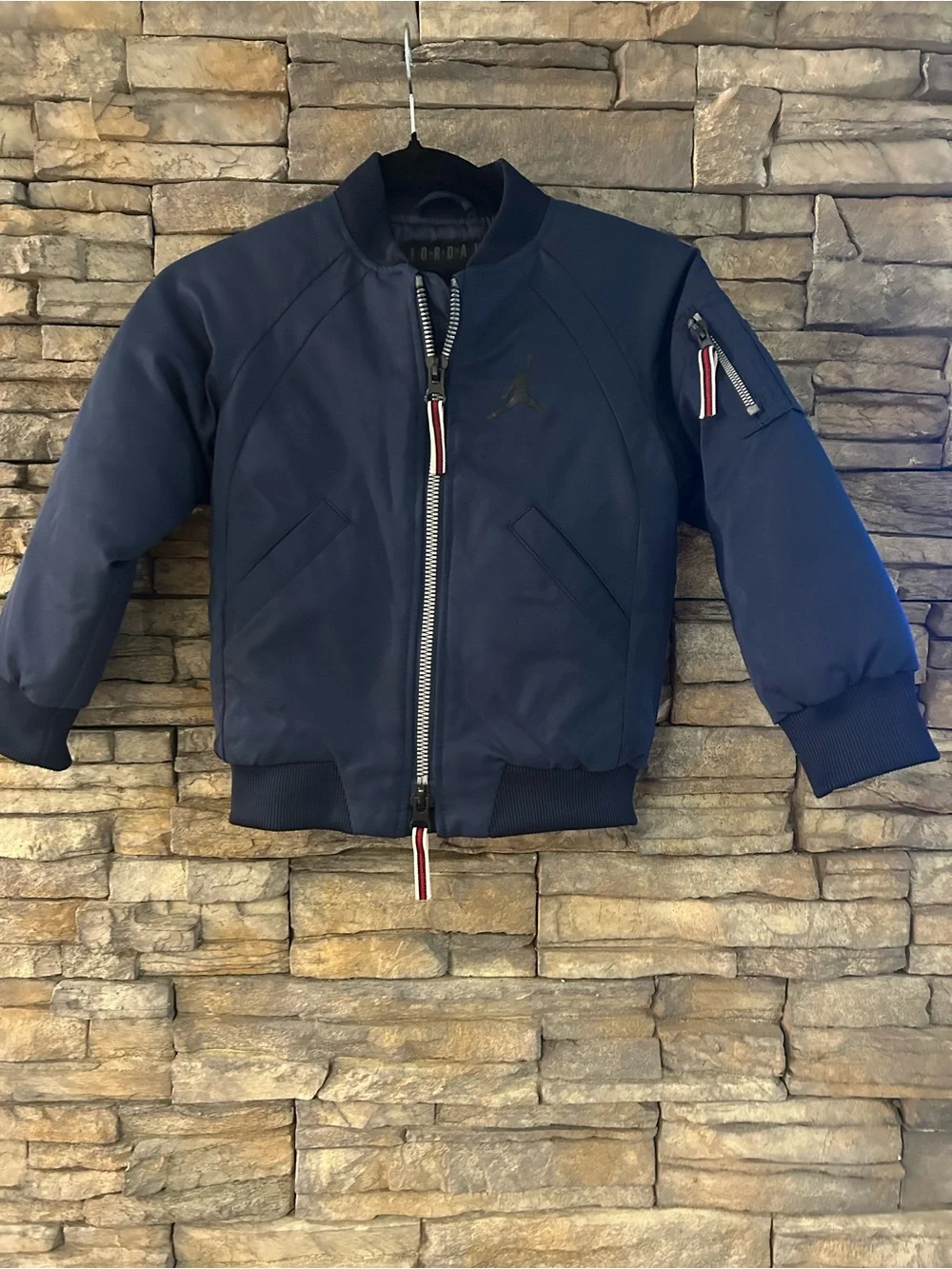 AIR JORDAN JUMPMAN BOYS KIDS BLUE BOMBER JACKET SIZE 4
